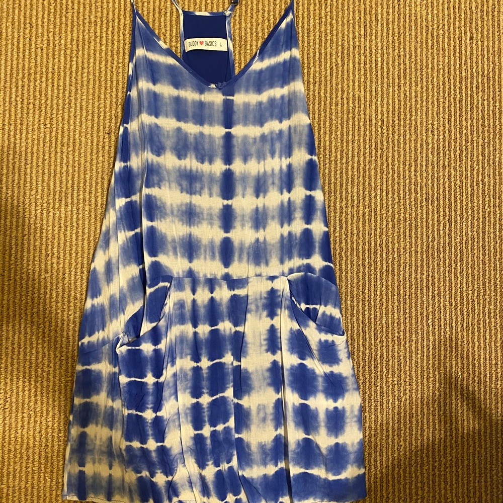 Tie Dye Blue Romper